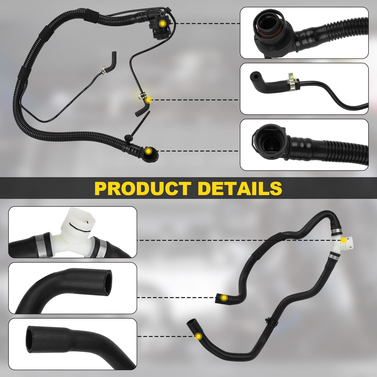 YEHERIT close-up of printed OE part numbers on hose for accurate compatibility benefit