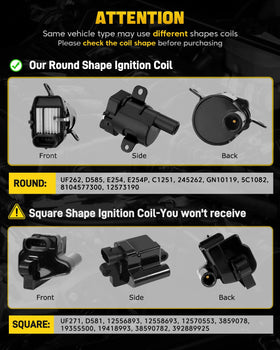 YEHERIT round ignition coil close-up highlighting durable construction
