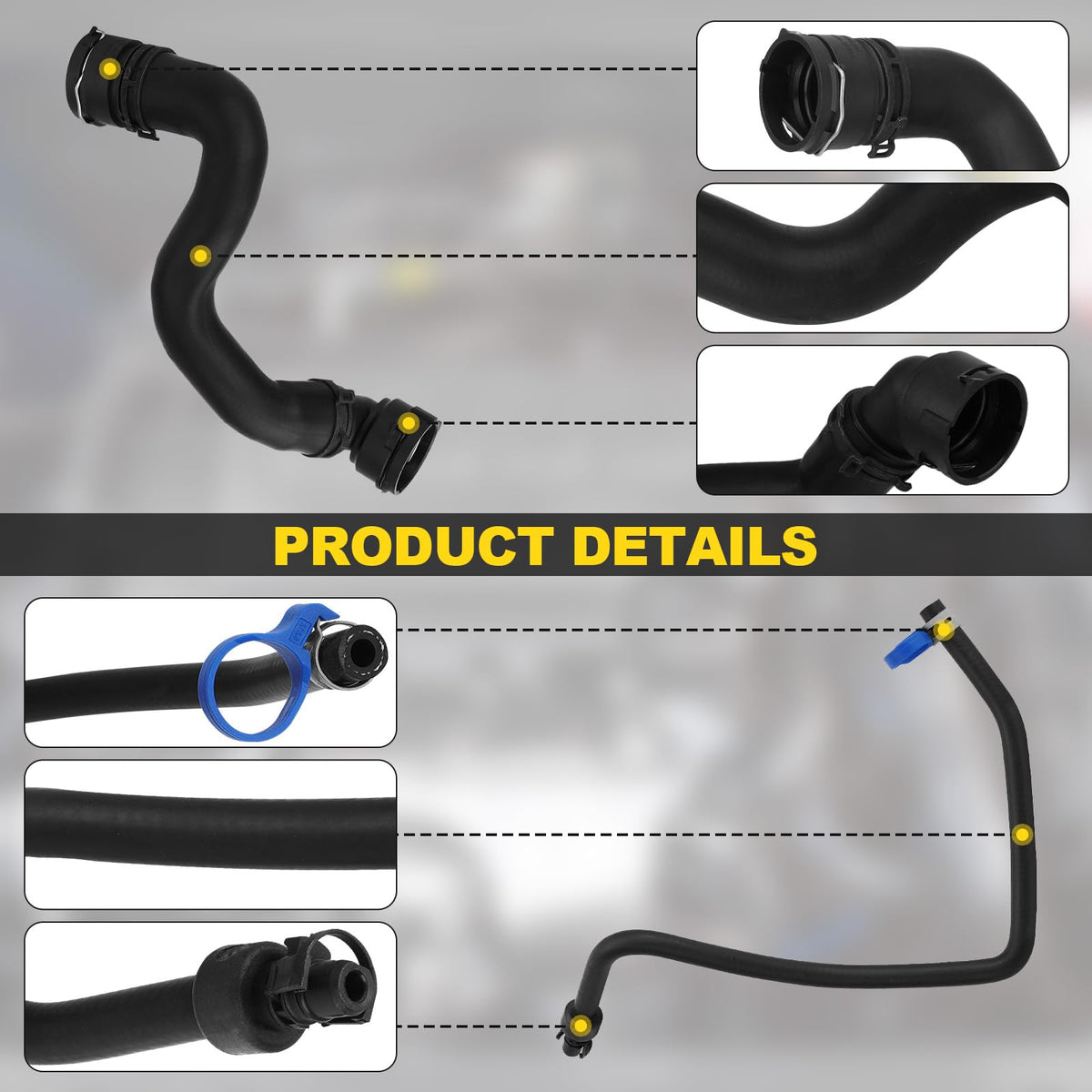 YEHERIT hose next to ruler showing dimensions for quick size verification benefit