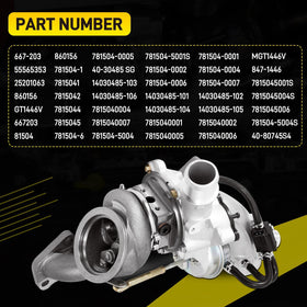 YEHERIT side profile of turbocharger illustrating compact OEM-style design benefit