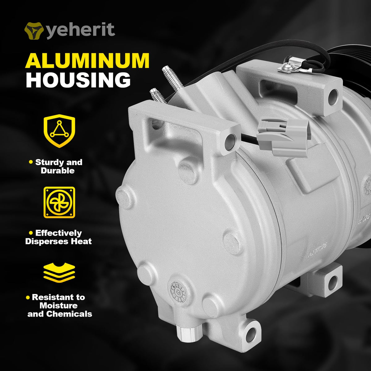 YEHERIT electrical plug detail showing one-plug connection for fast, correct installation