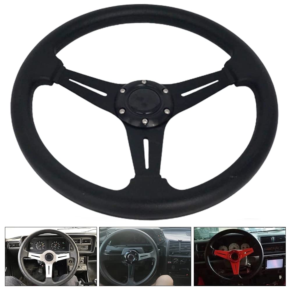 YEHICY close-up of PU leather rim for enhanced grip comfort