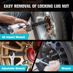 YEKEPRO socket removing a rounded lug nut demonstrating reliable extraction
