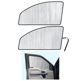 YelloPro Auto front view of packaged set showing both sunshades and branding benefit cooling