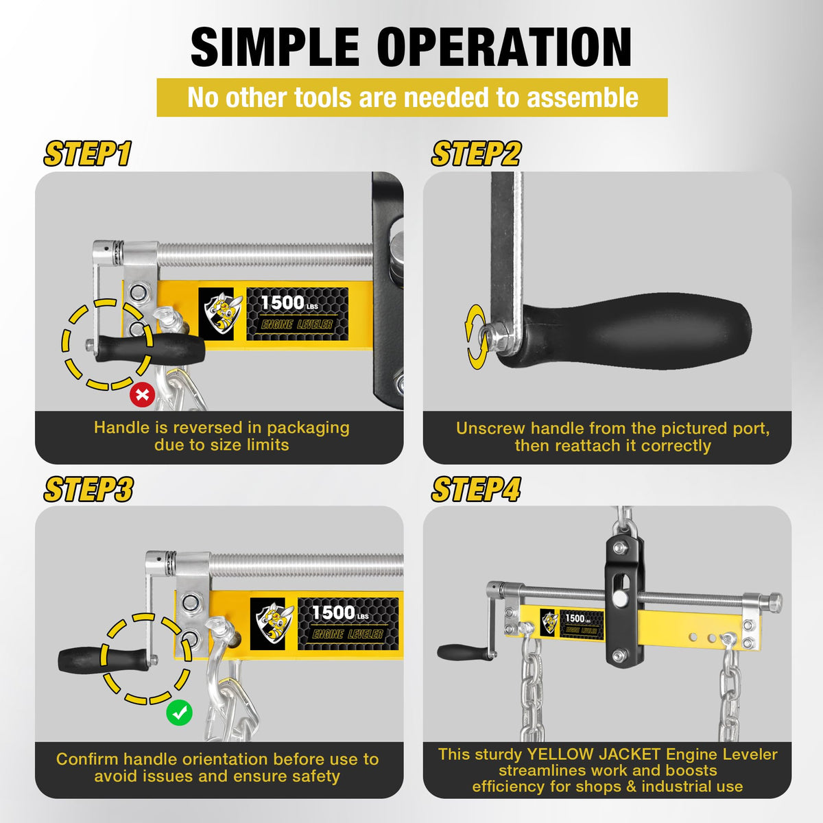 YELLOW JACKET four 14-inch chains and L-brackets included for versatile attachments