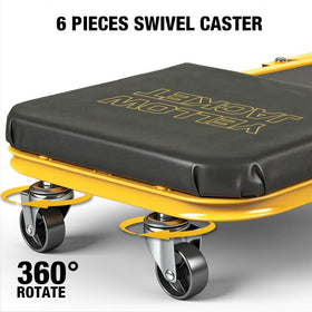 YELLOW JACKET in upright seat mode showing comfortable padded chair for long tasks