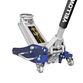 YELLOW JACKET floor jack front packaging showing sturdy construction and capacity