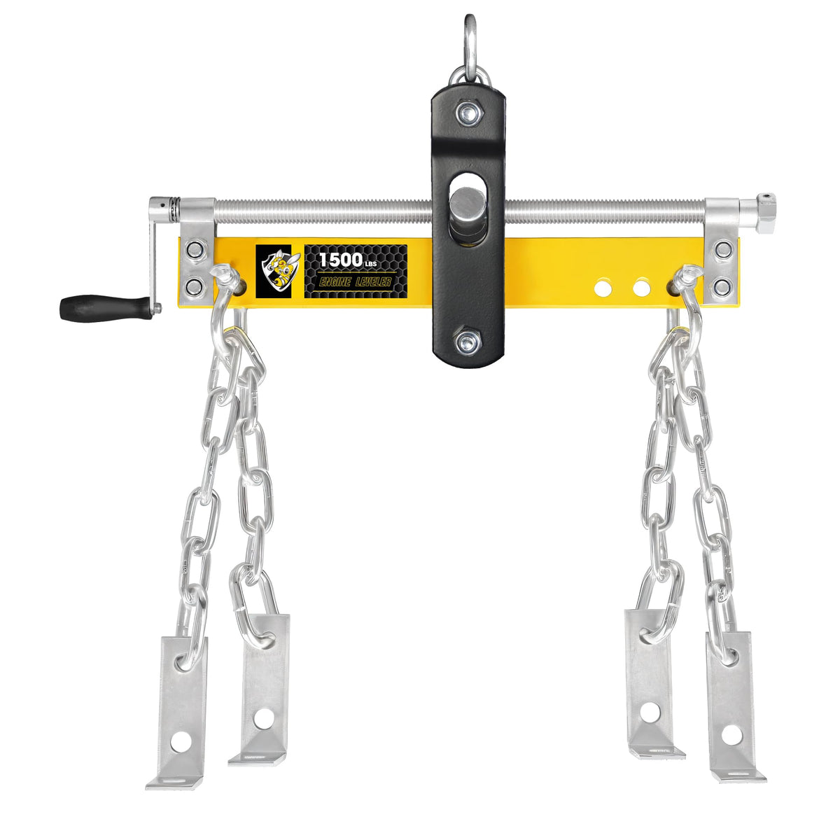 YELLOW JACKET front view of engine leveler showing robust steel frame and capacity
