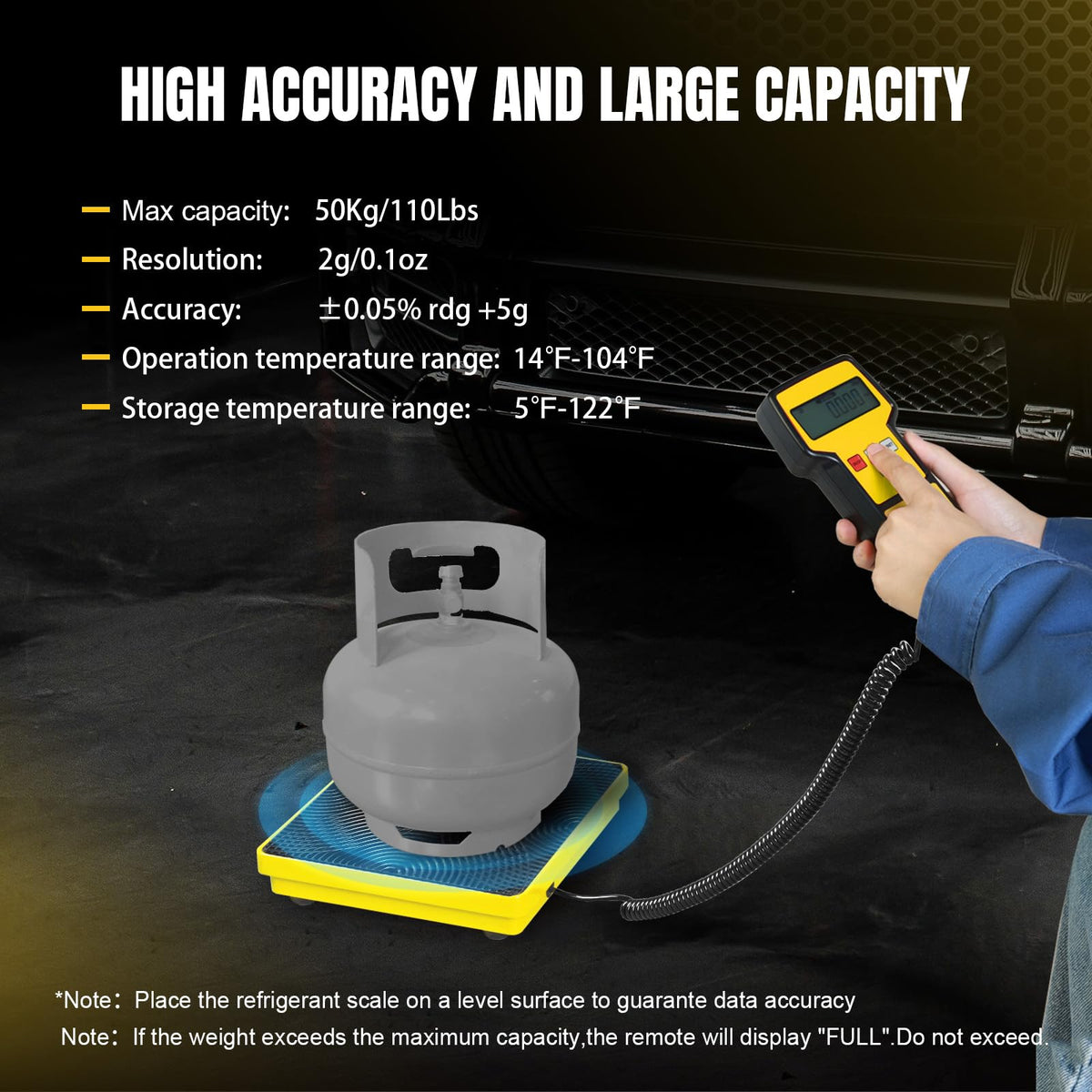 YELLOW JACKET LCD display on 110° bracket for easy reading advantage