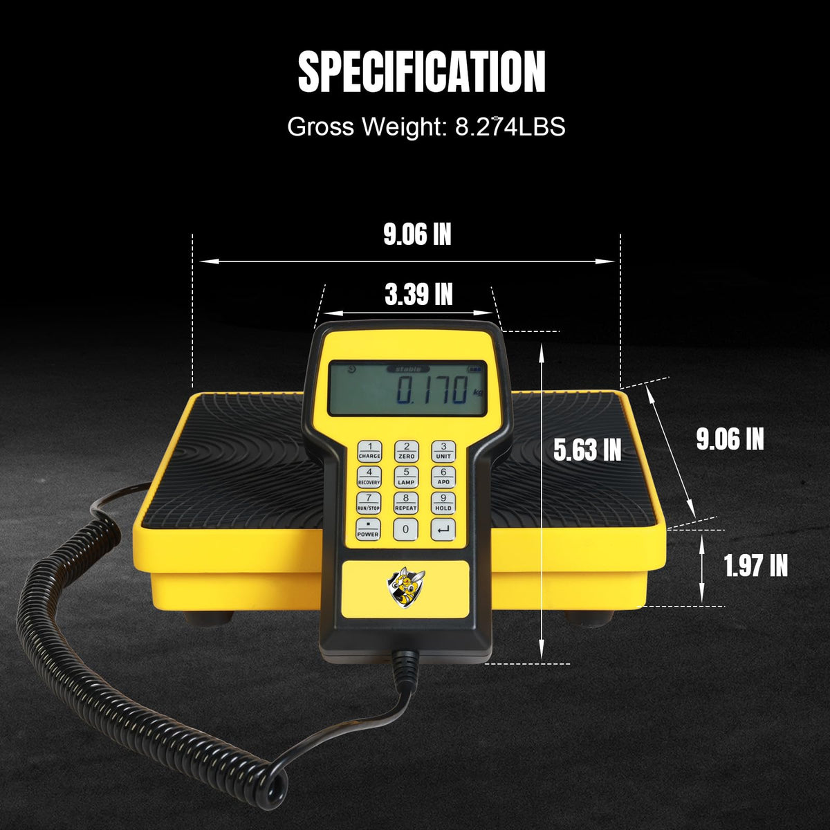 YELLOW JACKET lifestyle technician using scale enabling accurate field charging