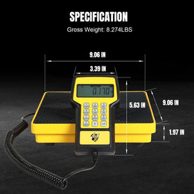 YELLOW JACKET lifestyle technician using scale enabling accurate field charging