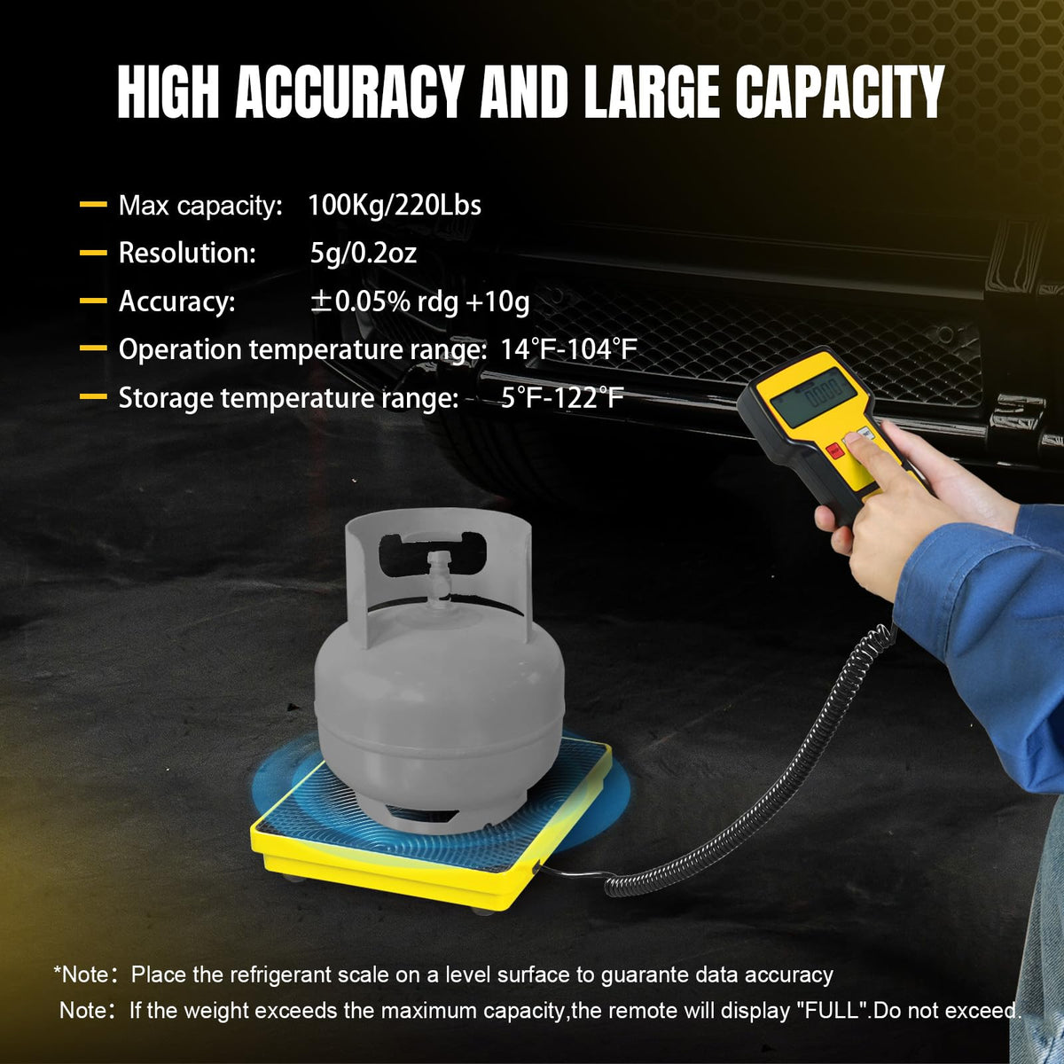 YELLOW JACKET remote LCD angled on bracket for clear visibility