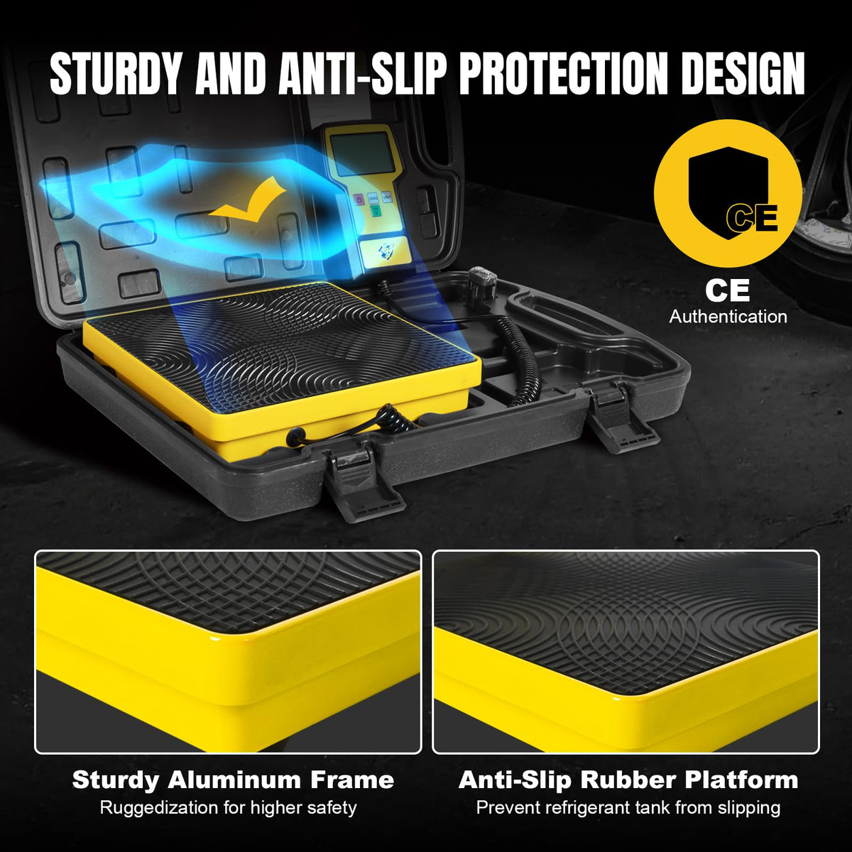 YELLOW JACKET scale stored in waterproof hard case for safe transport
