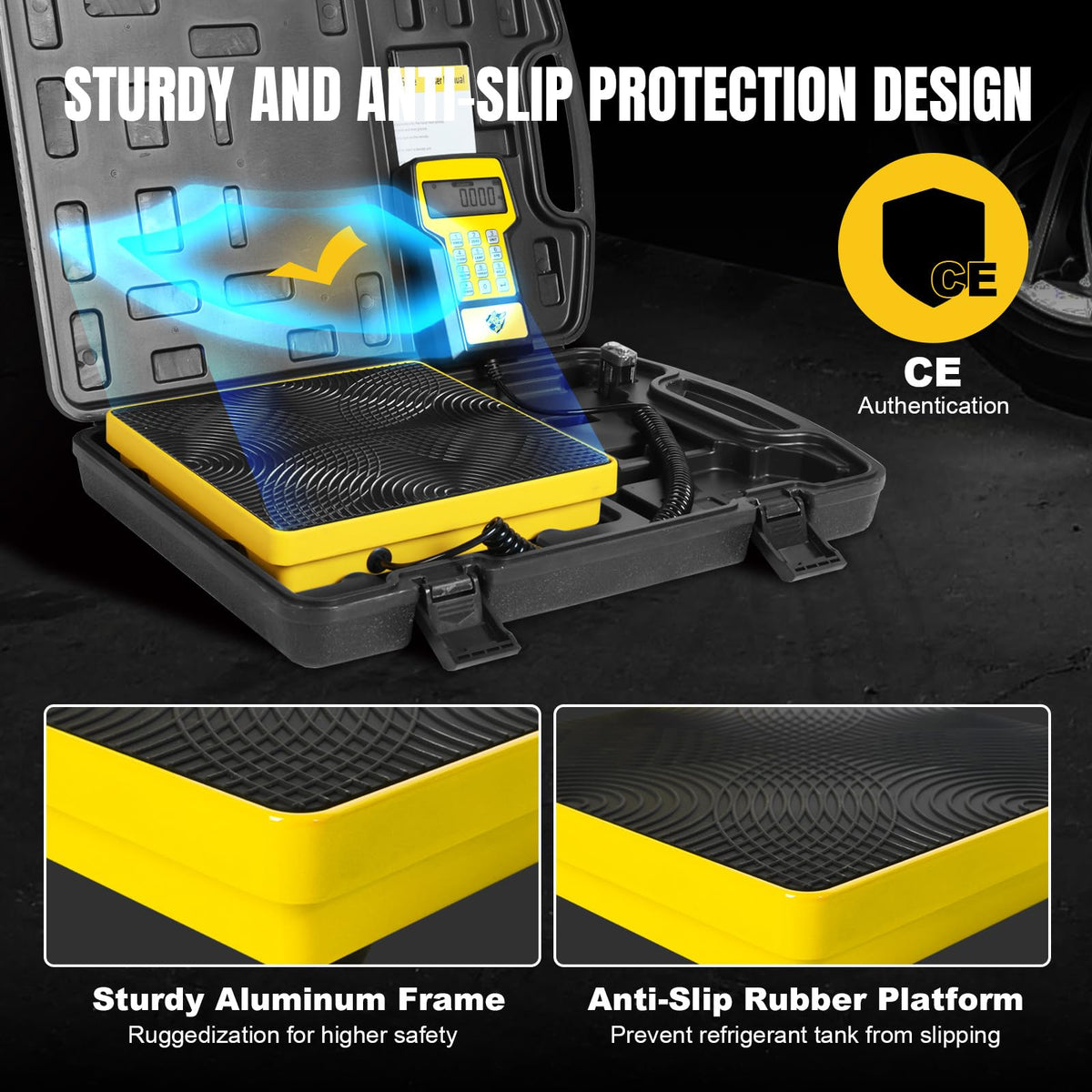 YELLOW JACKET scale in hard case open for protected transport and storage