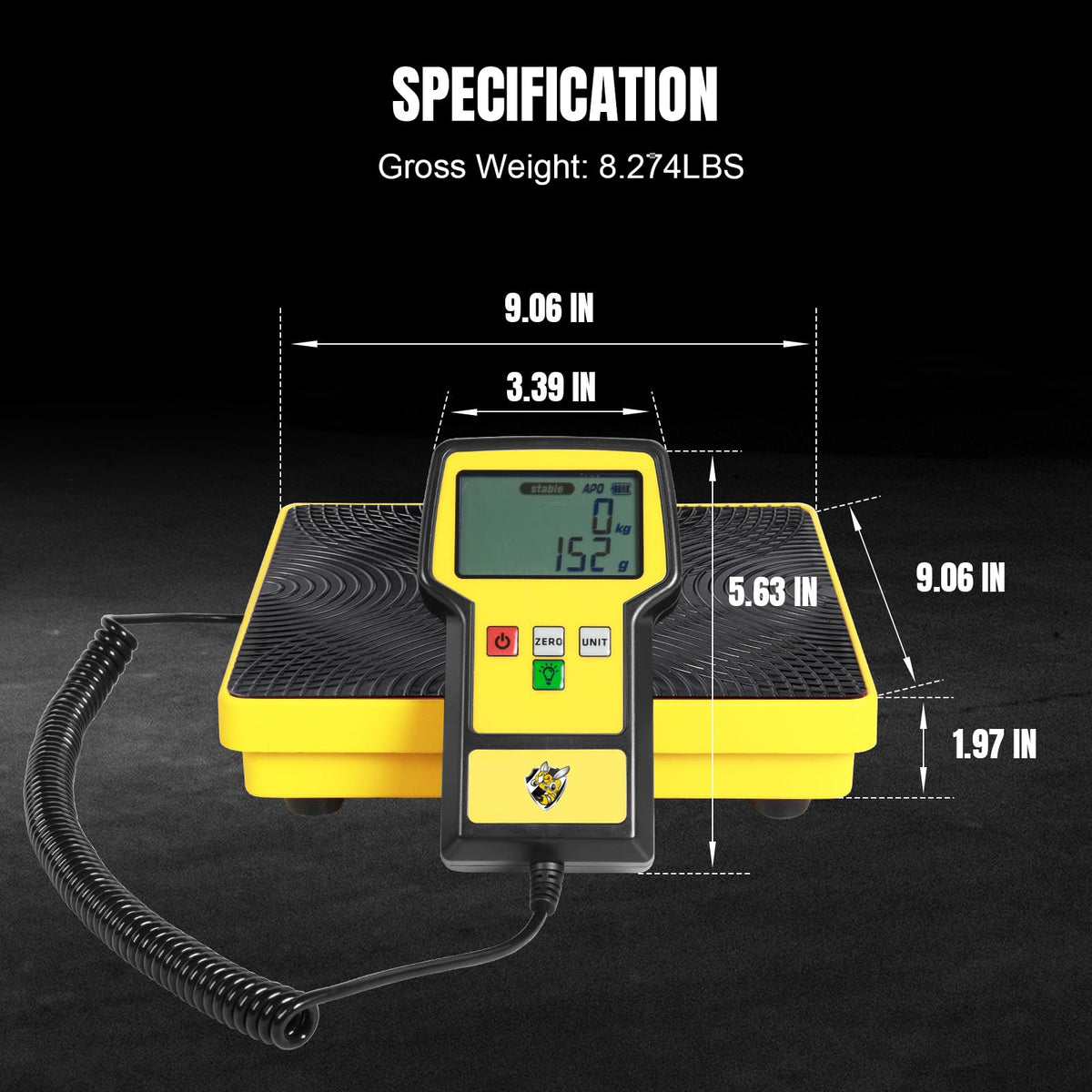 YELLOW JACKET scale measuring recovery tank in field for accurate charging