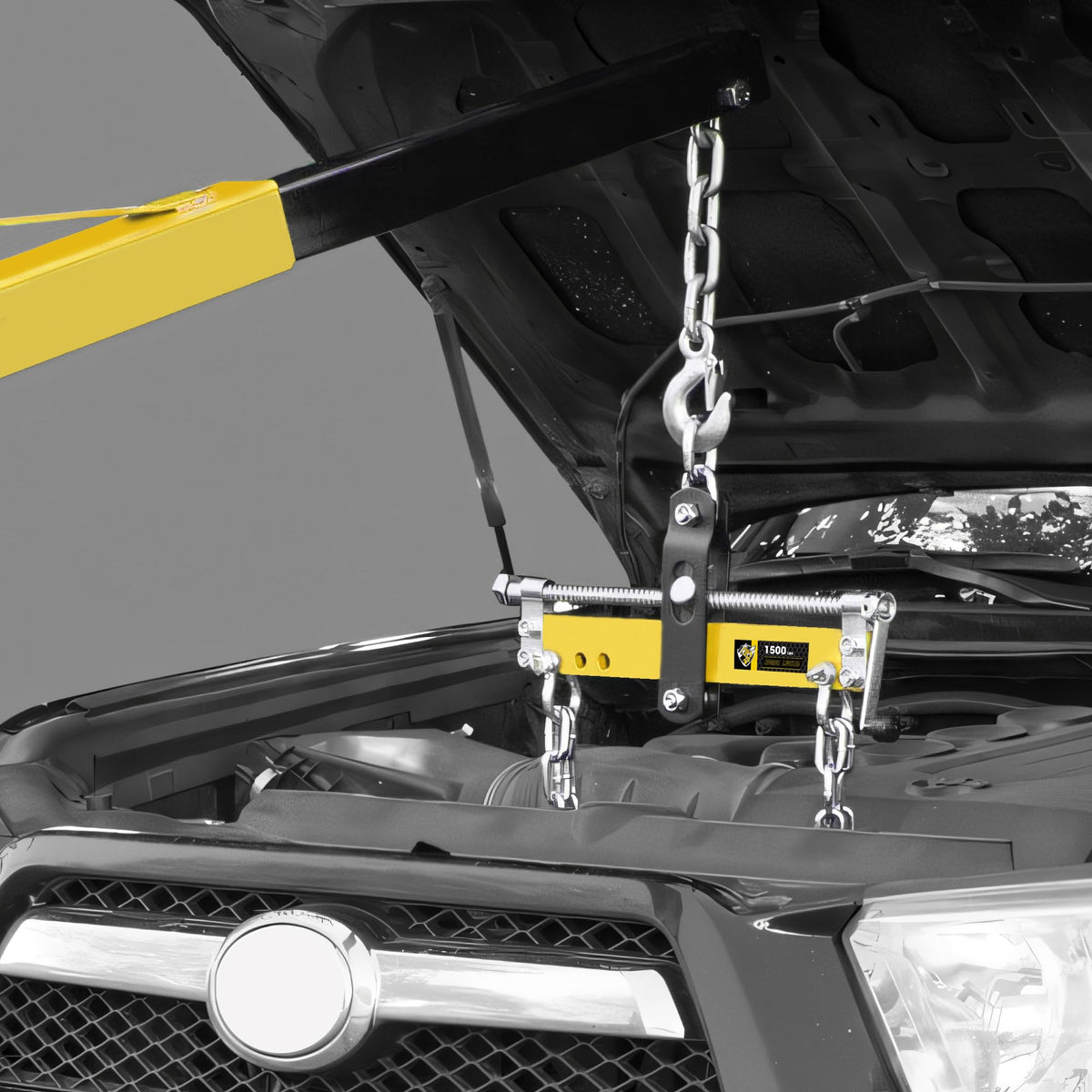 YELLOW JACKET next to tape measure showing compact scale for space-saving storage benefit