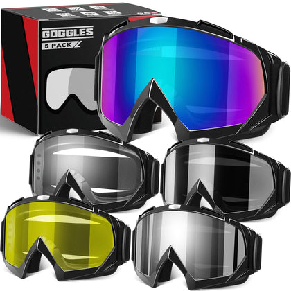 YENPK front view of goggles showing full-frame protection and color variety for visibility