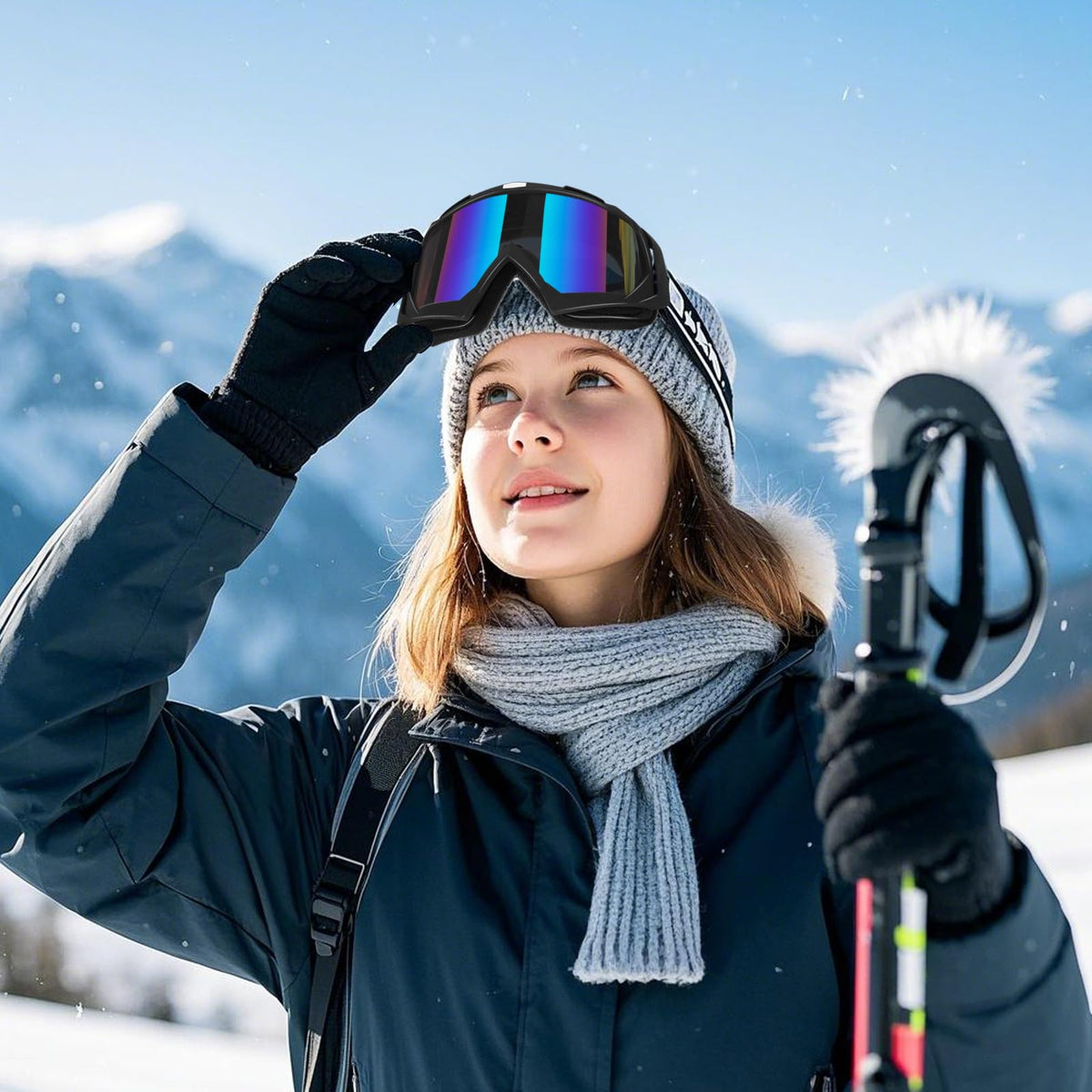 YENPK goggles mounted on a helmet demonstrating compatibility and convenience