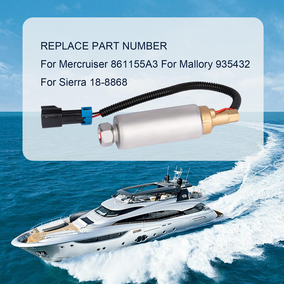 Yeoflagtrade pump installed on marine engine demonstrating restored fuel flow