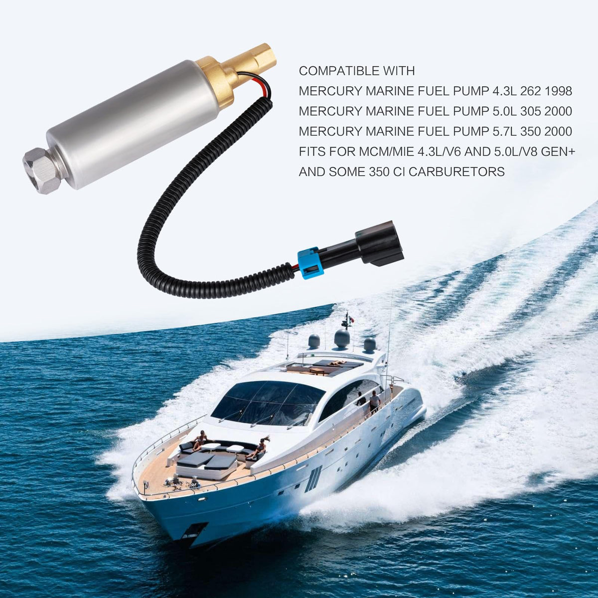 Yeoflagtrade side view showing dual-line fitment matching MerCruiser layout benefit