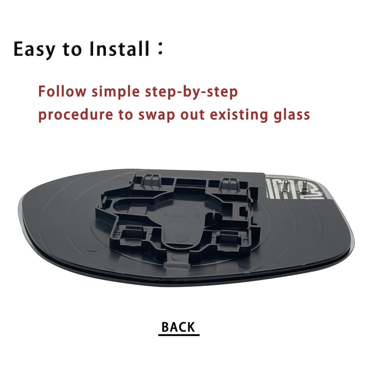 Yeparie mirror next to a hand showing scale and easy handling benefit