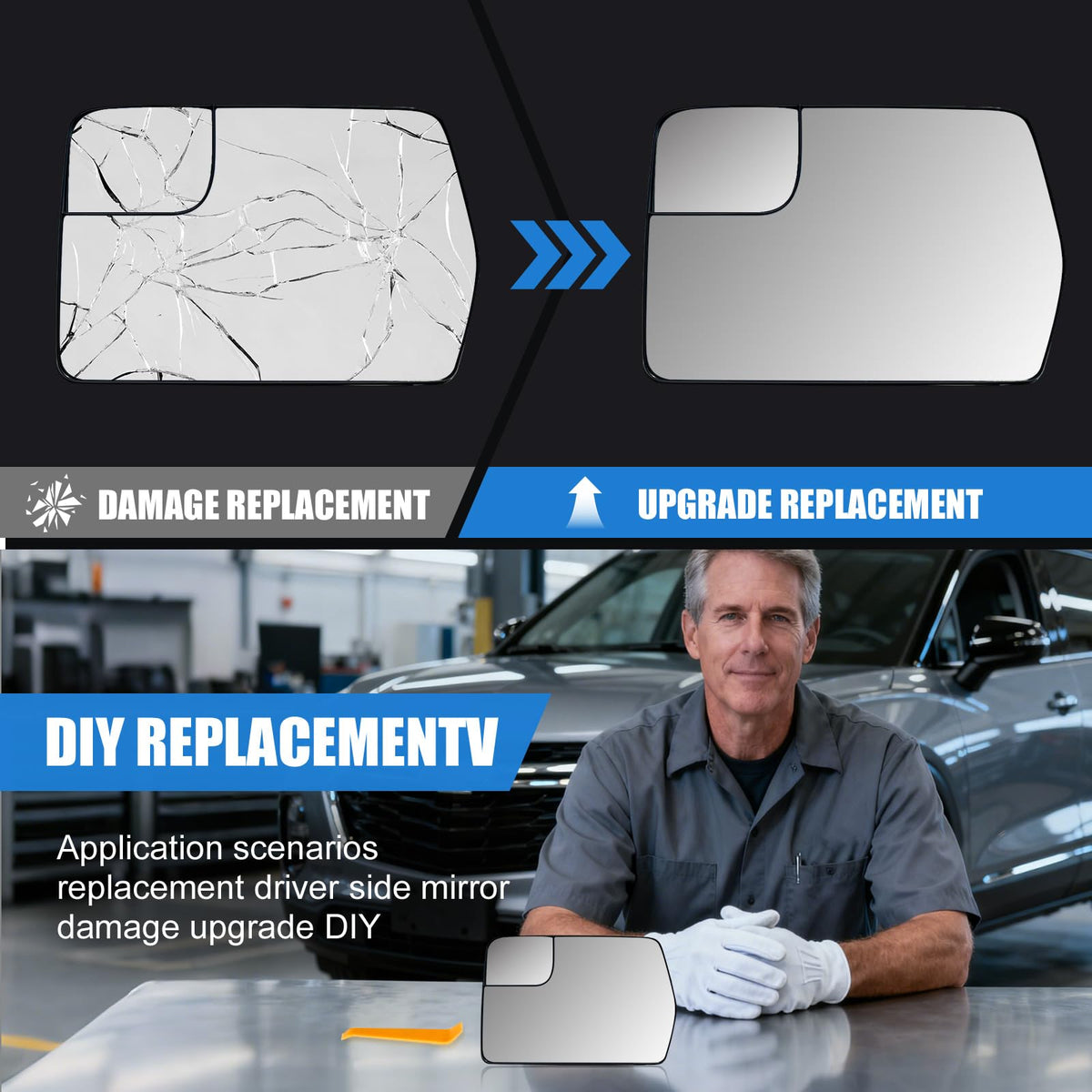 Yeparie size scale with hand showing compact fit and easy DIY installation benefit
