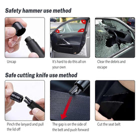 Yeria mounted in car console for visible, reachable emergency access