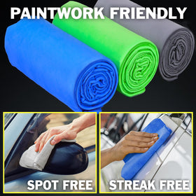 YesBes towel used on driveway car demonstrating streak-free finish