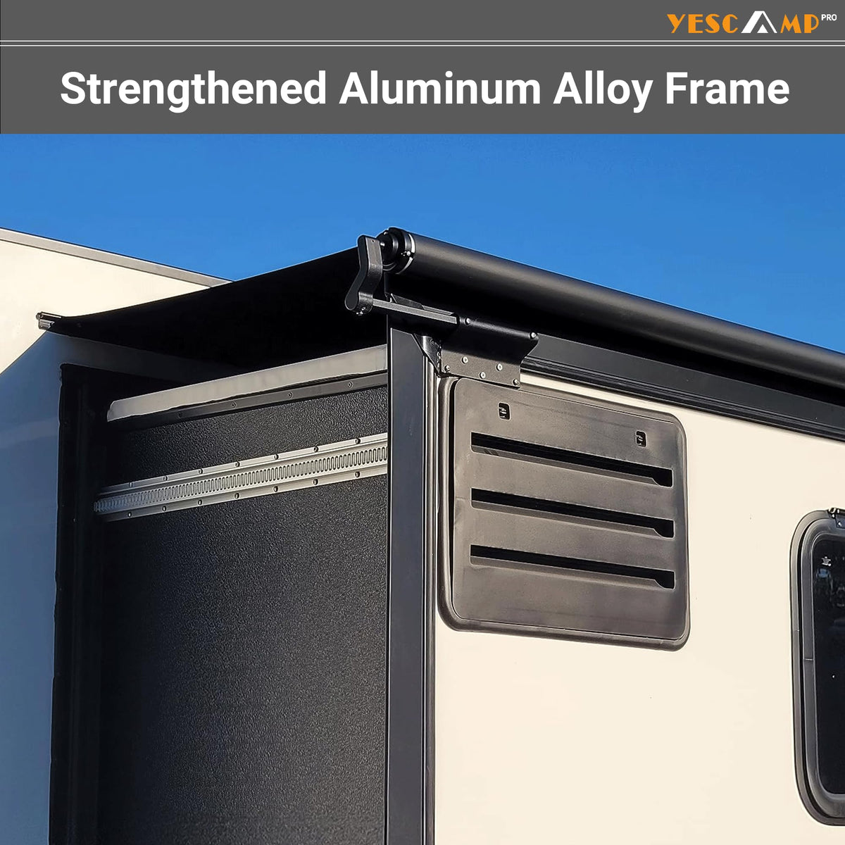 YESCAMP bracket and hardware detail illustrating strong secure mounting