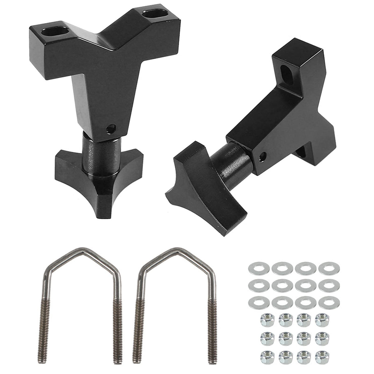YESHMA front view on bull bar showing secure jack mounting and easy access