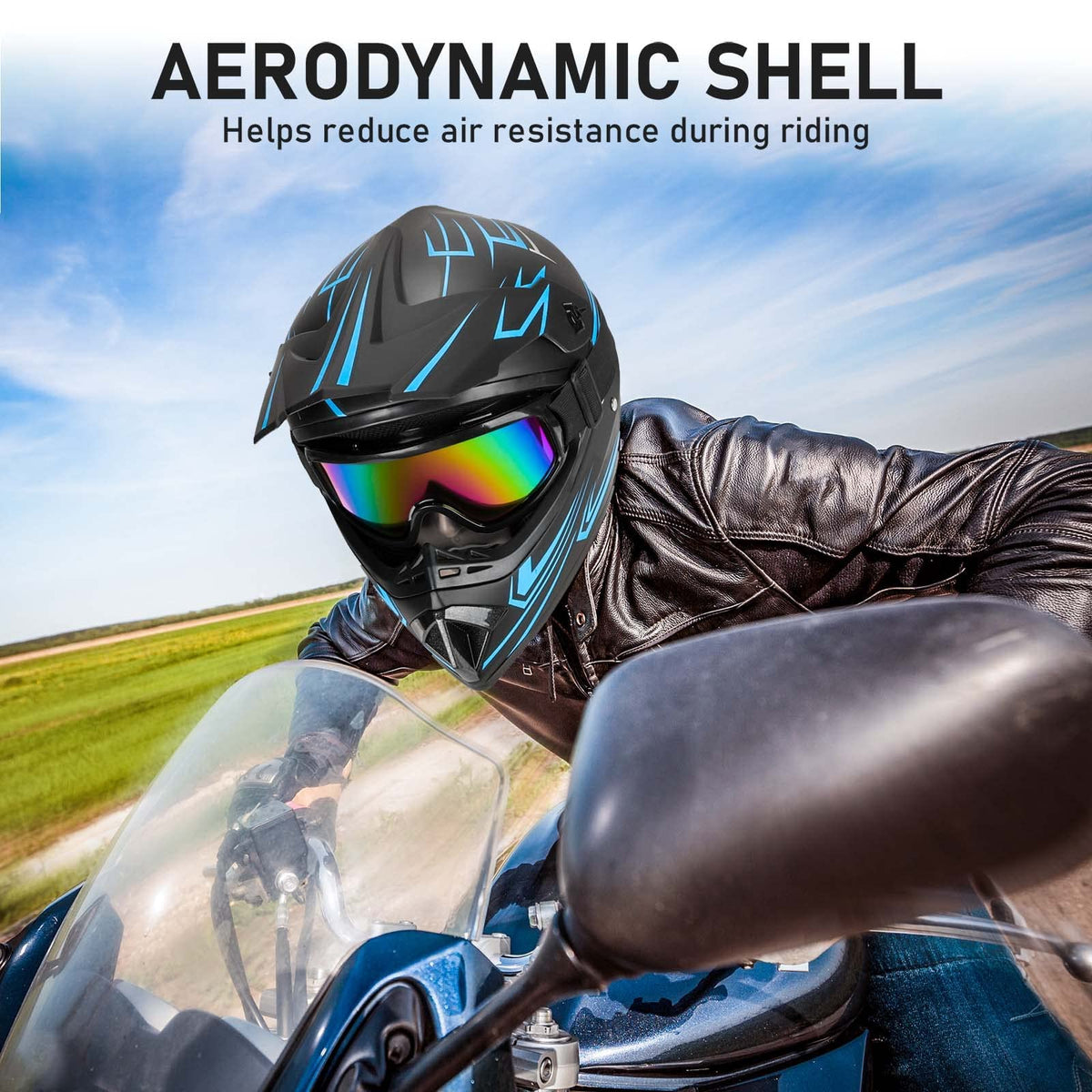Yesmotor helmet quick-release chin strap demonstrating secure removal benefit
