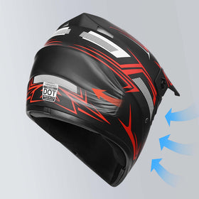 Yesmotor helmet side profile with visor offering sun protection benefit