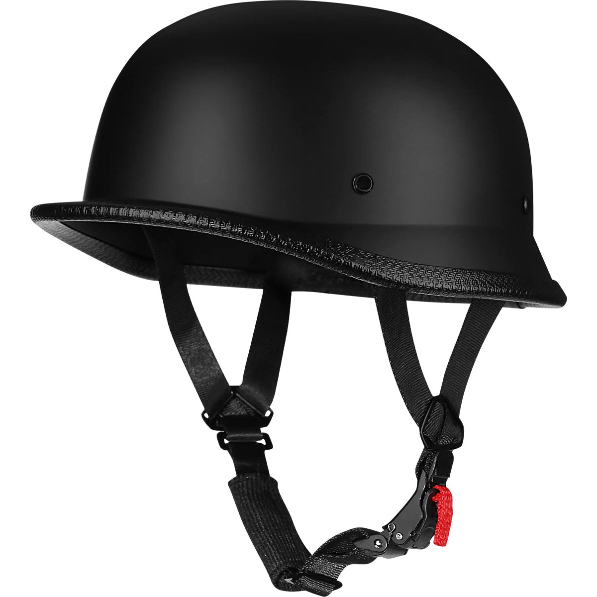 Yesmotor helmet side profile highlighting silhouette and secure chin strap for stable fit