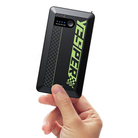 YESPER front view of jump starter highlighting compact design and label benefits