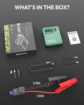 YESPER X1 stored in car trunk among tools showing travel and emergency preparedness