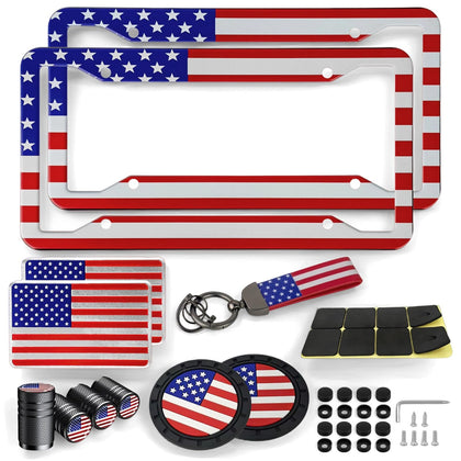YEVEDUO front view of American flag frame showing bold design and durable finish