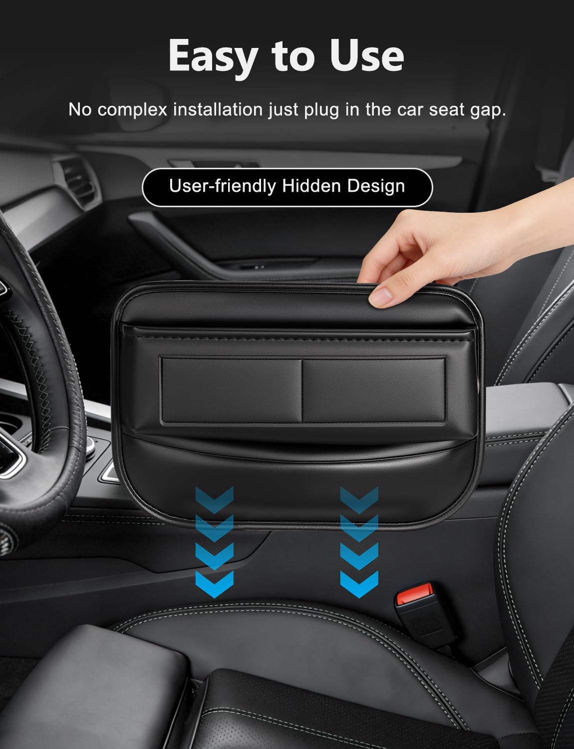 Yewltvep holding a smartphone for quick access while parked