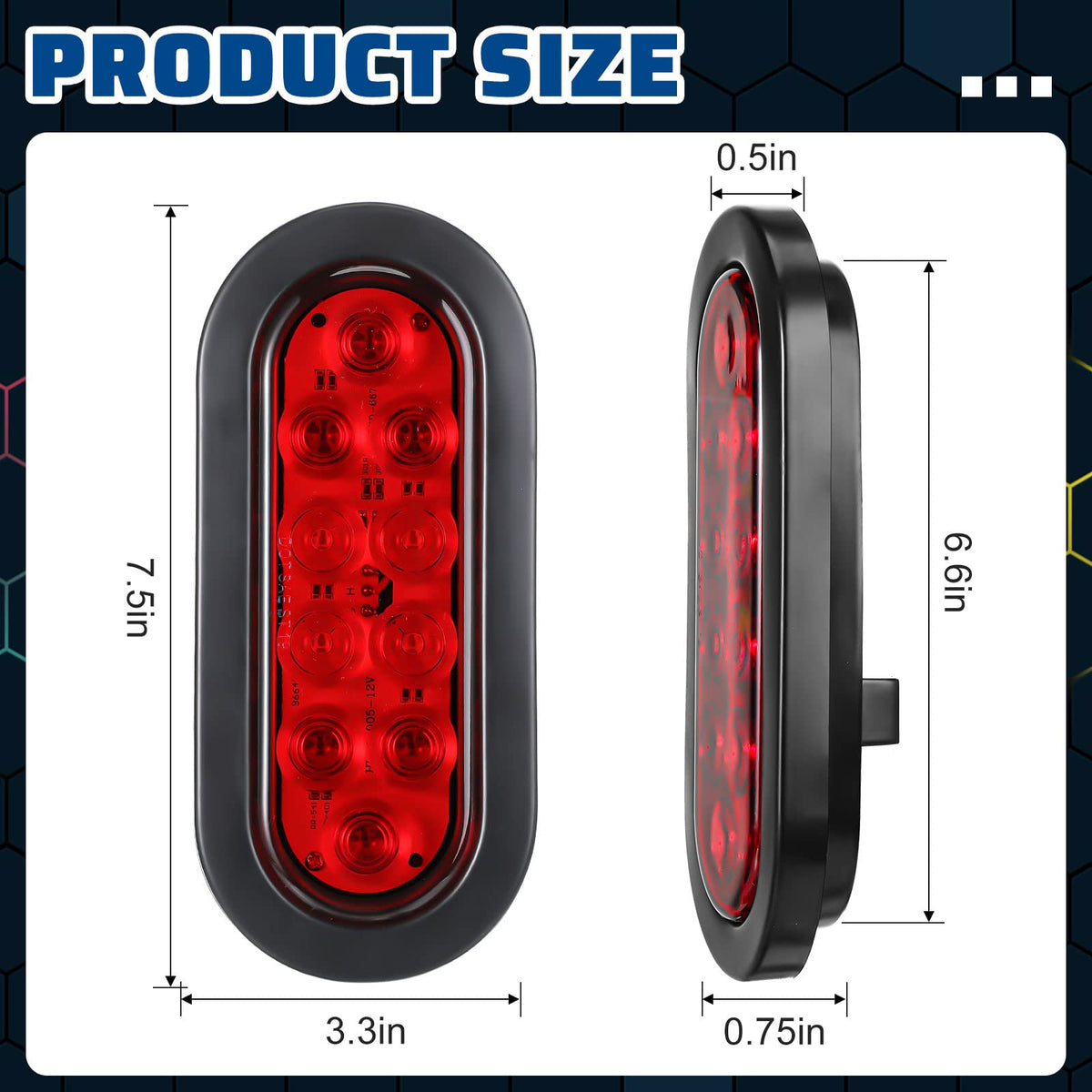 Yexiya close-up of 10 5050 LED beads highlighting brightness and even light output
