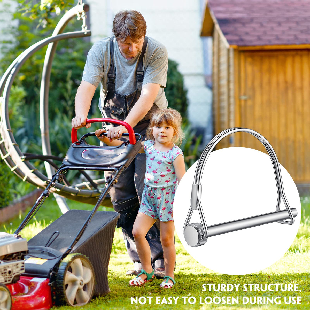 Yexiya pin used on lawn mower PTO showing versatile equipment compatibility