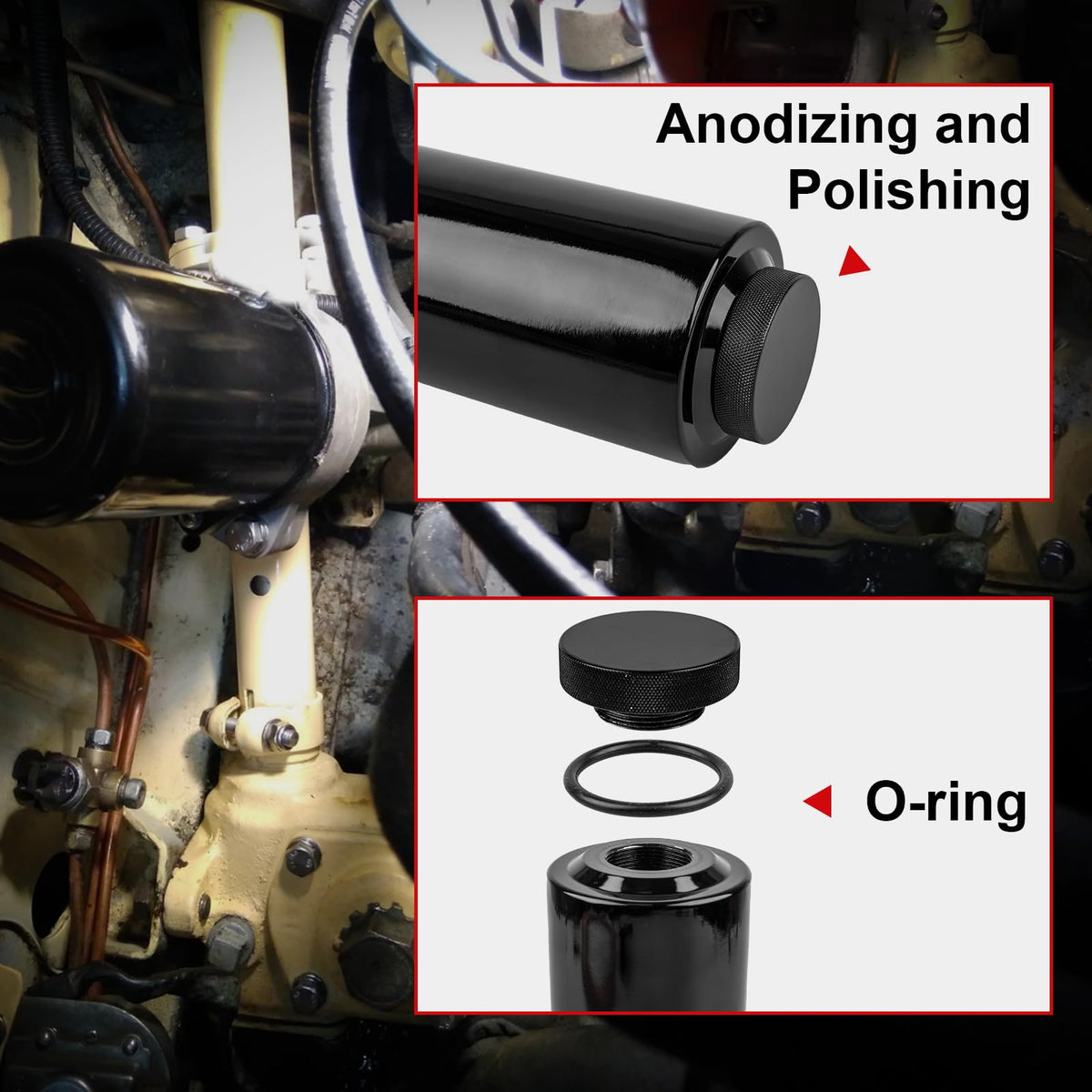 YEYETUO hose and clamps layout showing all installation hardware included