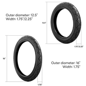 YeYouC folded 16x1.75 rear tire detail for compact storage benefit