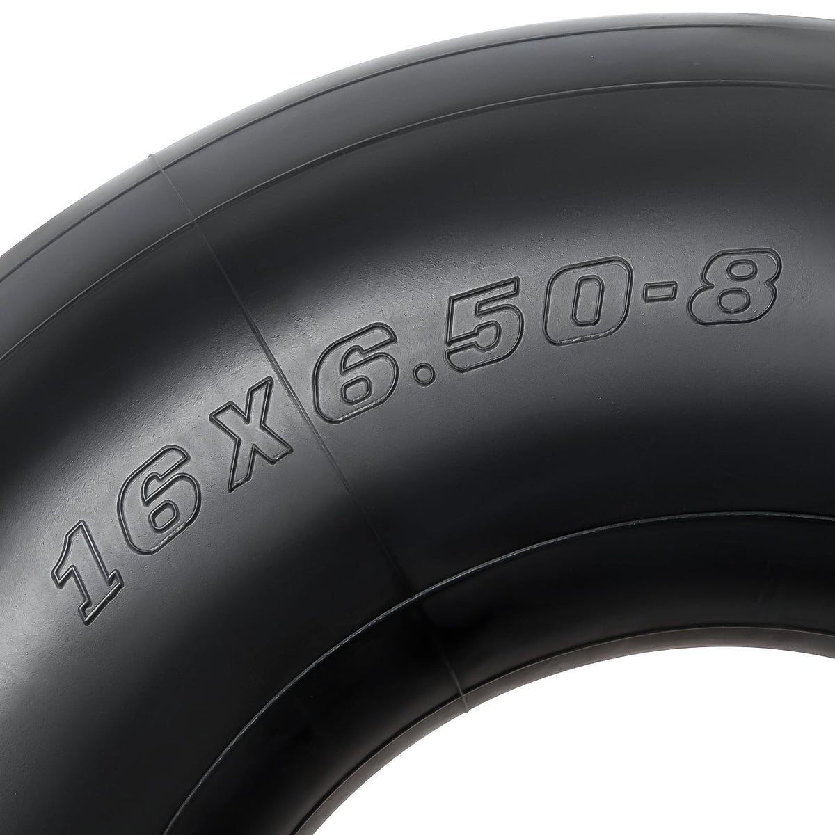 YeYouC tubes next to ruler showing 16x6.50-8 dimensions for quick sizing