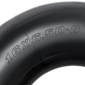 YeYouC tubes next to ruler showing 16x6.50-8 dimensions for quick sizing