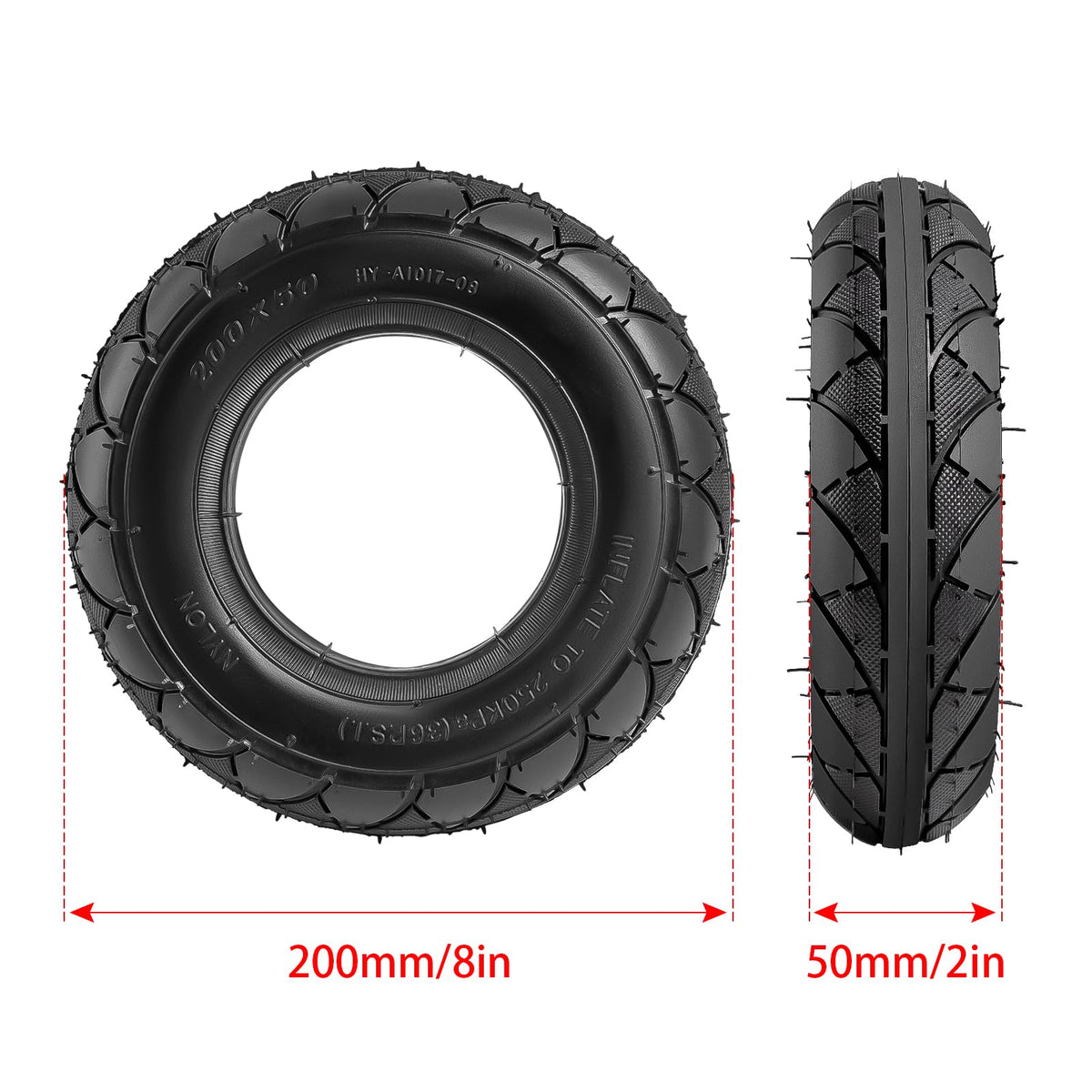 YeYouC close-up of tread pattern demonstrating improved traction and water dispersion