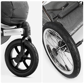 YeYouC two rear tires beside stroller frame showing easy replacement benefit