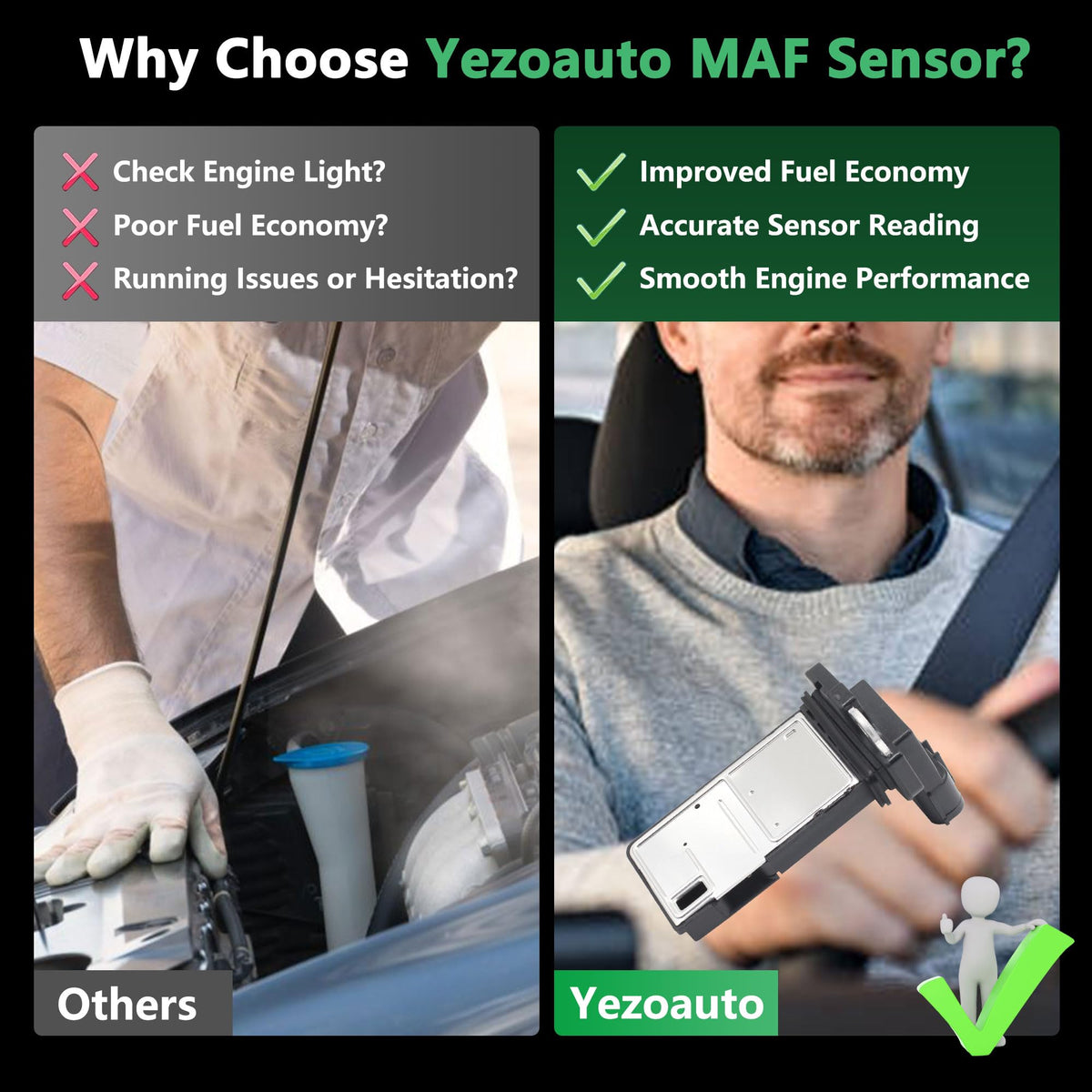 Yezoauto label with OE reference number confirming part compatibility