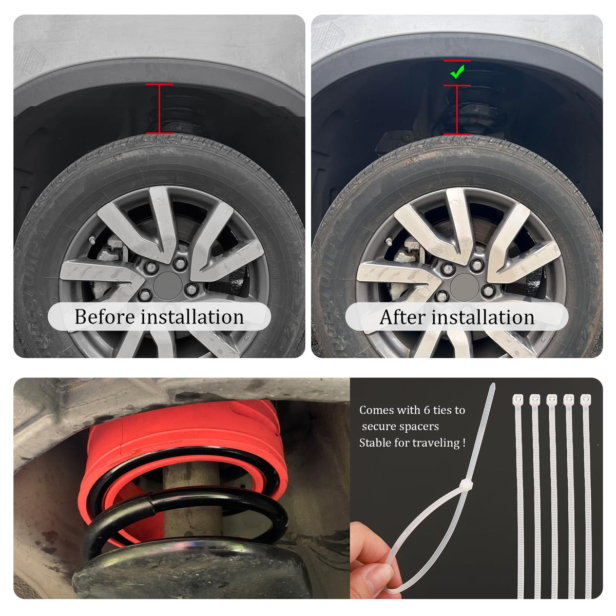 YGDMD installation step snapping spacer onto coil for easy DIY fitment