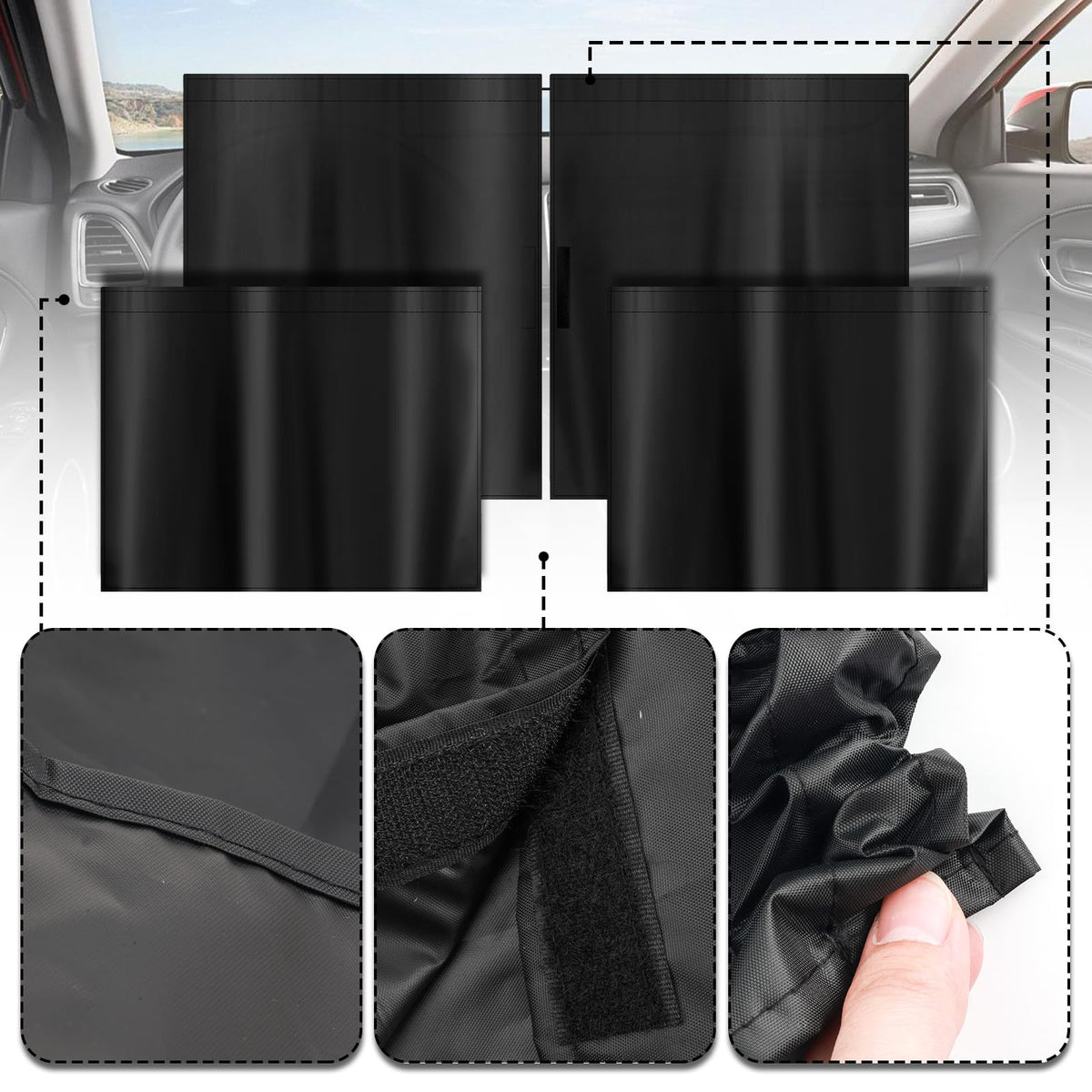 YGDMD rear shade installed inside car demonstrating cooler cabin comfort