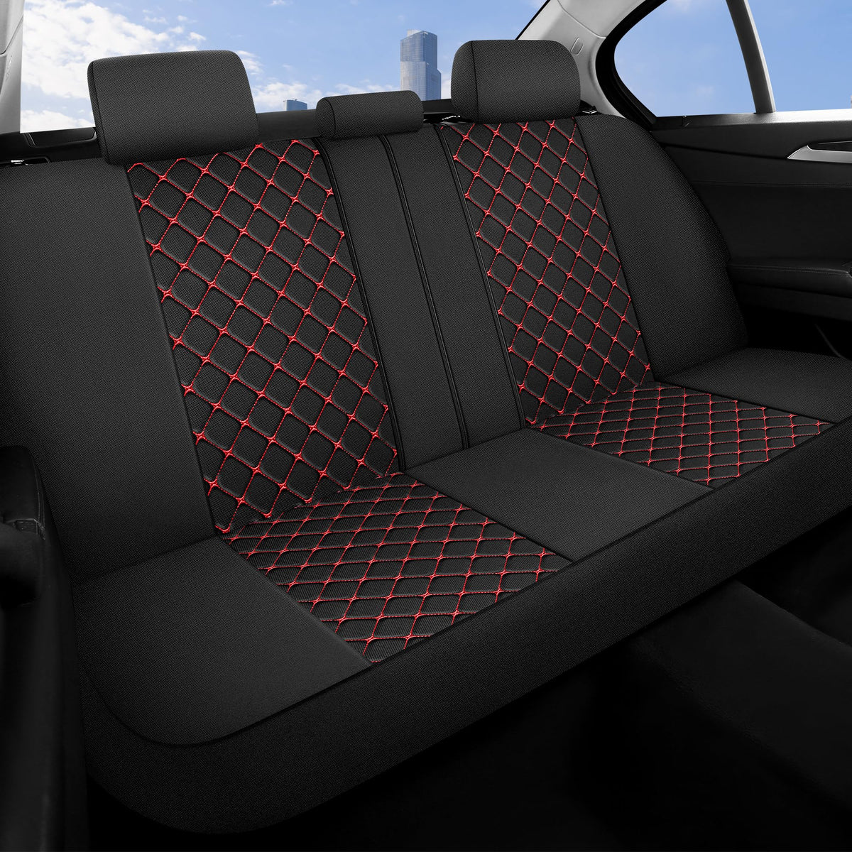 YGL wrapped headrest detail demonstrating snug fit and clean finished look