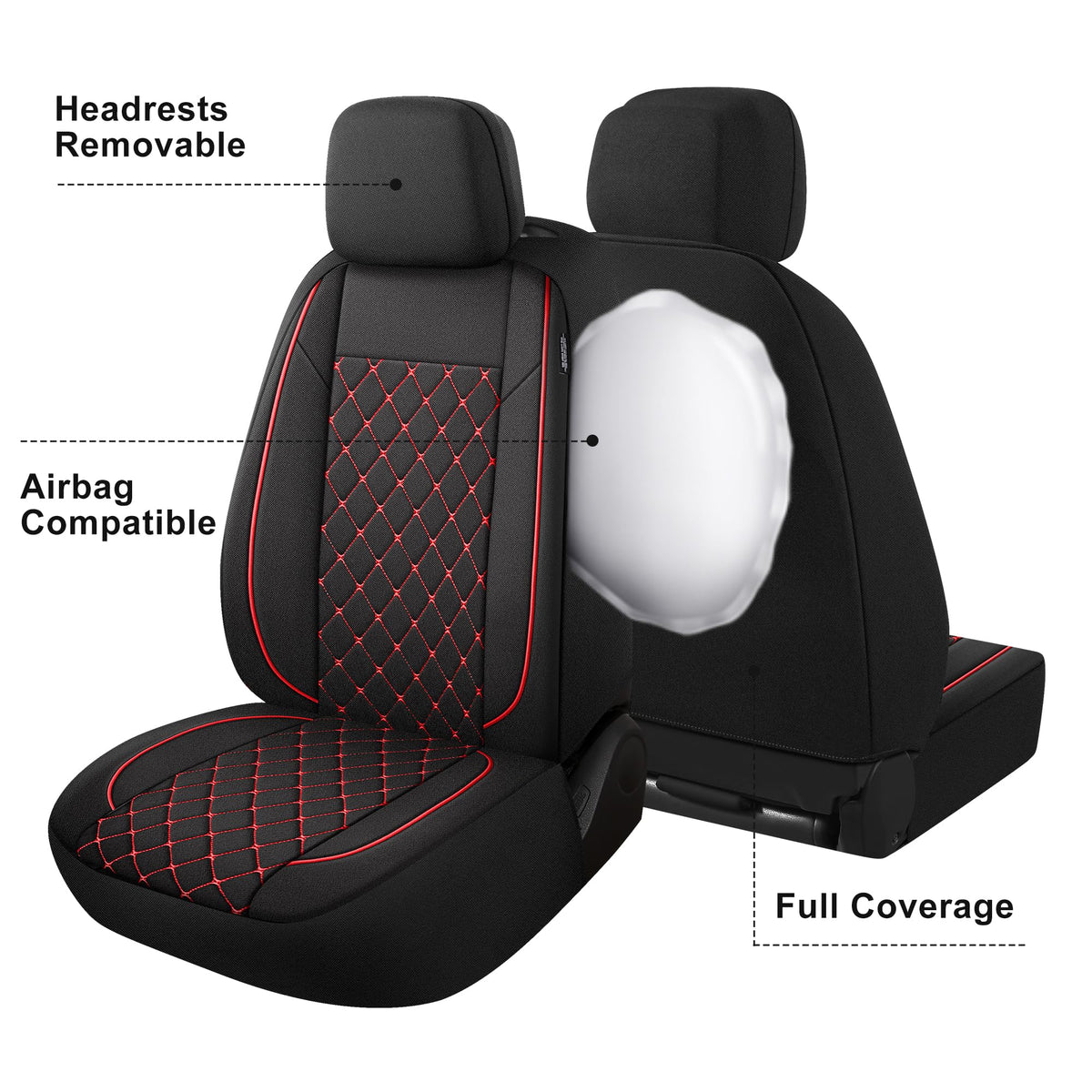 YGL size comparison with ruler showing fit across common sedan seat dimensions